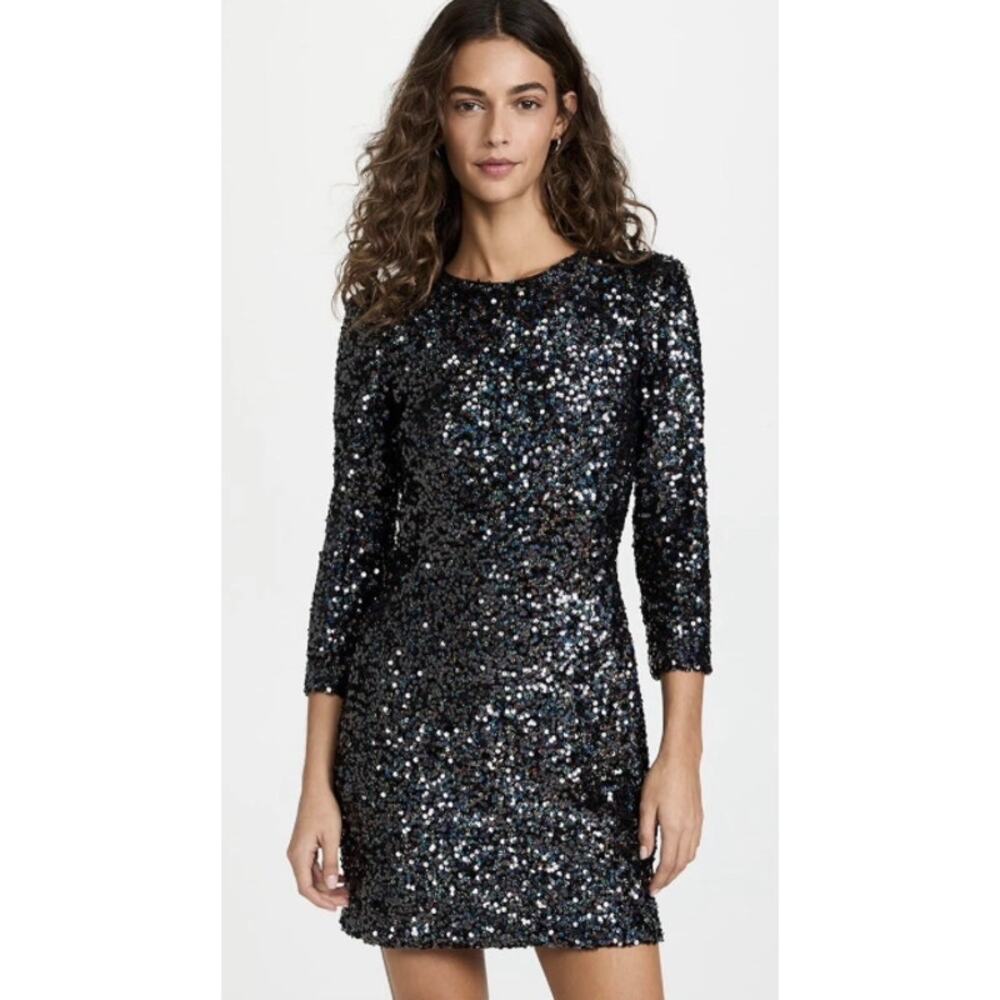 Shoshanna Margot Sequin Mini Dress Black Size 10